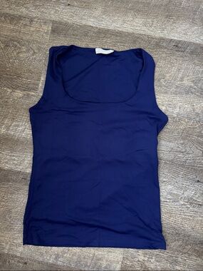 Zara Deep Blue Scoop Neck Tank